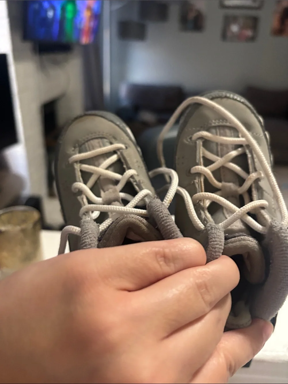Jordan Kids Grey and White High-Top Sneaker
